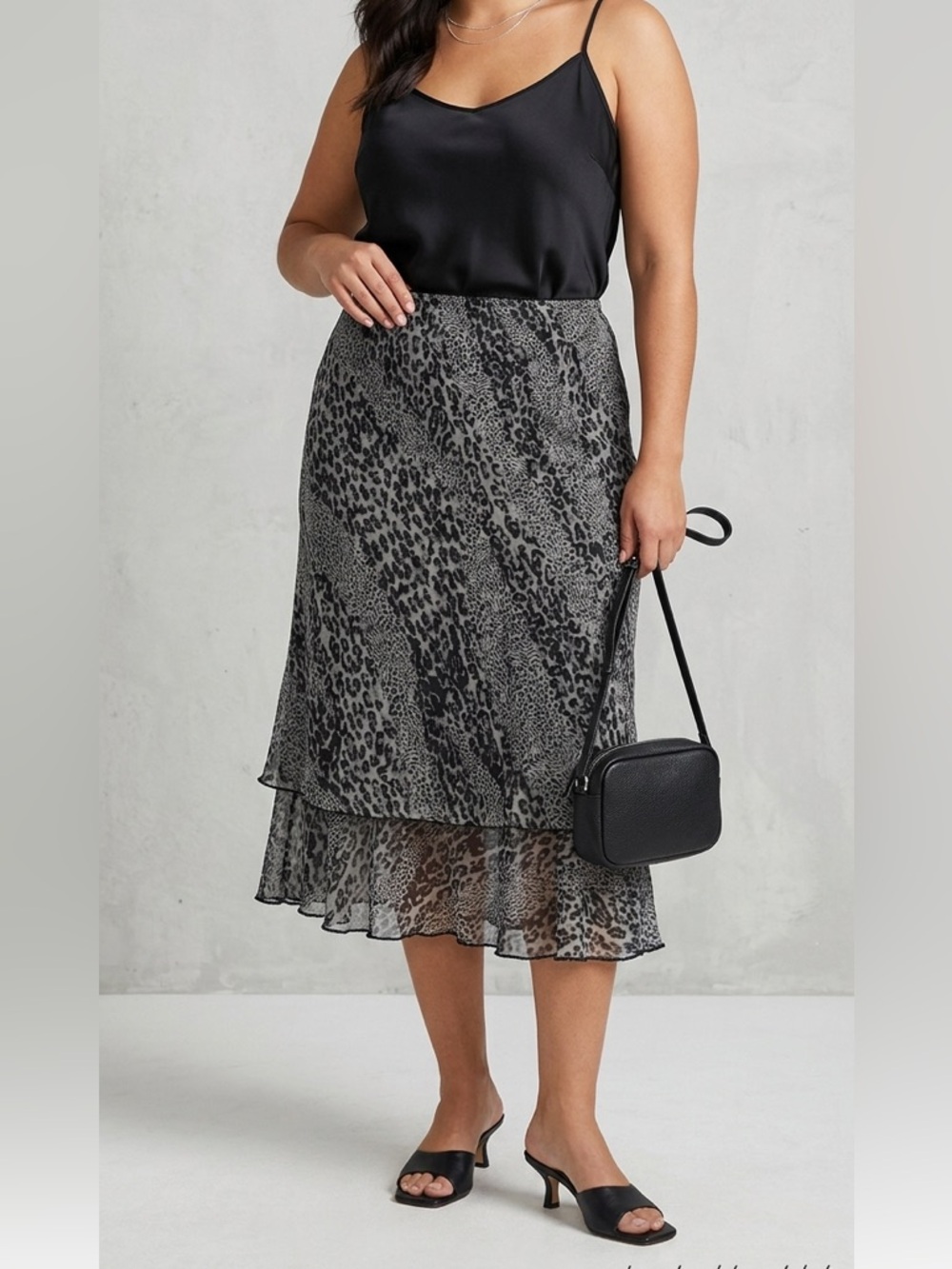 ✨ Trendy Y2K Leopard Print Mesh Tiered Midi Skirt ✨